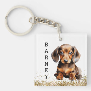 Porte-clés Chocolat Brown Dachshund Saucage Chien Personnalis