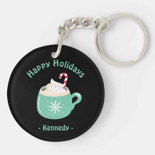 Porte-clés Chocolat chaud de Noël (Dos)