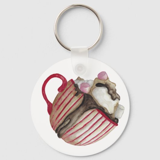 Porte-clés Chocolat chaud et marshmallows cacao sundae (Recto)