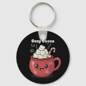 Porte-clés Chocolat Chaud Mignon Kawaii Noël (Recto)