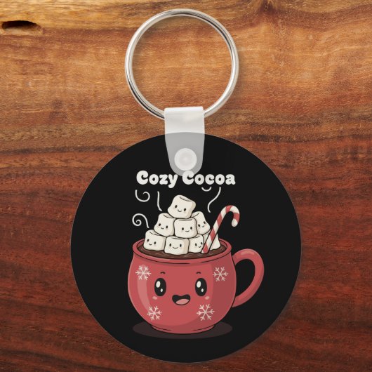 Porte-clés Chocolat Chaud Mignon Kawaii Noël (Recto)