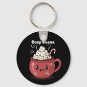 Porte-clés Chocolat Chaud Mignon Kawaii Noël (Verso)
