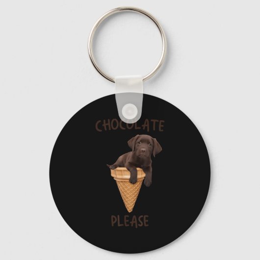 Porte-clés Chocolat Lab Waffe Cone Crème glacée Cute Labrador (Recto)