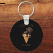 Porte-clés Chocolat Lab Waffe Cone Crème glacée Cute Labrador (Recto)