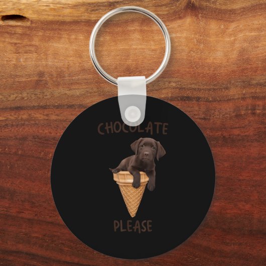 Porte-clés Chocolat Lab Waffe Cone Crème glacée Cute Labrador (Recto)