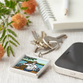 Porte-clés Chocolat Labrador et papa (Côté)