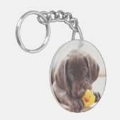 Porte-clés Chocolat Labrador Puppy With Toy Duck (Devant gauche)