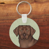 Porte-clés Chocolat Labrador Retriever Art Cute Lab Green (Recto)