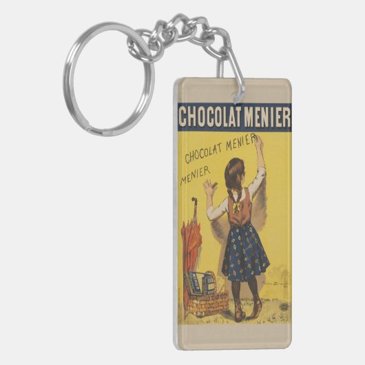 Porte-clés Chocolat Menier Petite fille Mur écriture (Devant gauche)