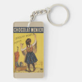 Porte-clés Chocolat Menier Petite fille Mur écriture (Dos)