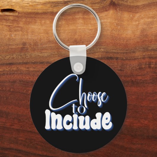 Porte-clés "Choisir d'inclure" Texte bleu (Recto)