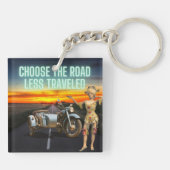 Porte-clés Choisir la route Moins Voyage Amusants Altered Art (Dos)