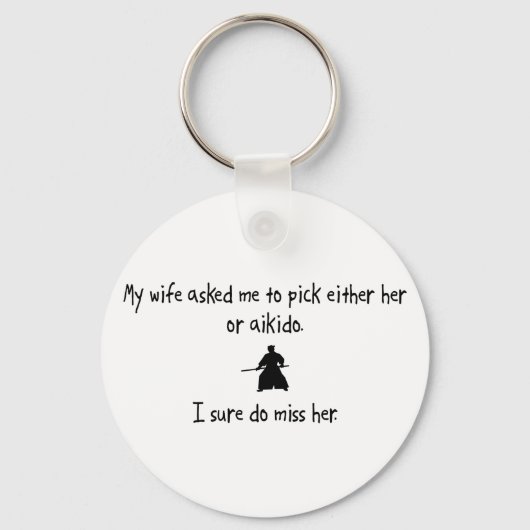 Porte-clés Choisir une femme ou un aïkido (Recto)