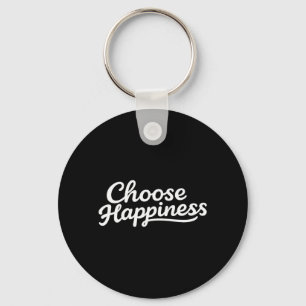 Porte-clés Choisissez Heureux - Minimaliste Rétro Bonheur