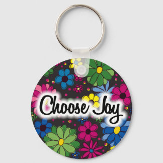 Porte-clés Choisissez la Joie Fleurs Colorées sur 