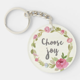 Porte-clés Choisissez les roses en pastel roses de la joie  