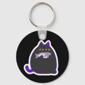 Porte-clés Chonky Black Cat with a Fish Keychain (Recto)
