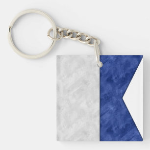 Porte-clés Choose from 26 Watercolor Nautical Maritime Flags