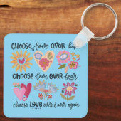 Porte-clés Choose love over hate. Choose love over fear. (Verso)