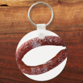 Porte-clés Chorizo saucisse isolée comme coupée (Recto)