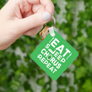 Porte-clés Chorus de sommeil vert Manger Répéter le Porte - c