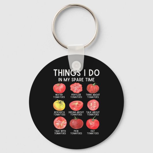 Porte-clés Choses que je fais pendant mon temps libre Tomates (Recto)