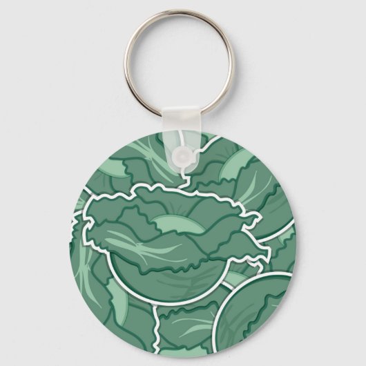 Porte-clés Chou vert funky (Recto)