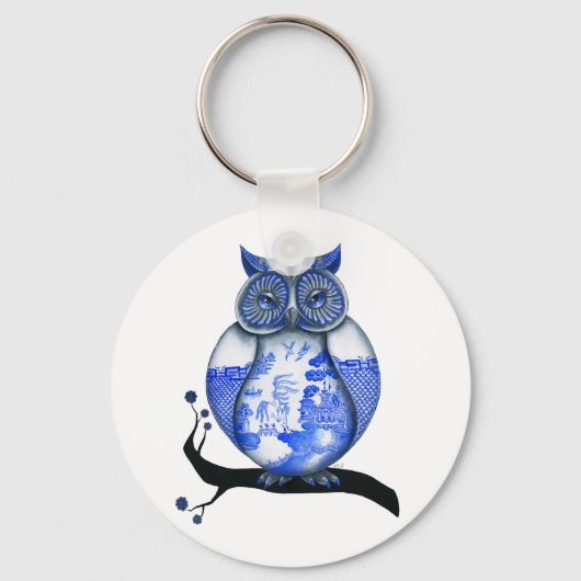 Porte-clés Chouette à saule bleu (Recto)