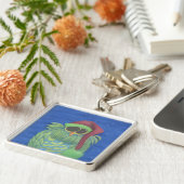 Porte-clés Chouette adorable avec chapeau de Santa (Côté)