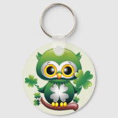 Porte-clés Chouette bébé mignon St Patrick dessin animé (Recto)
