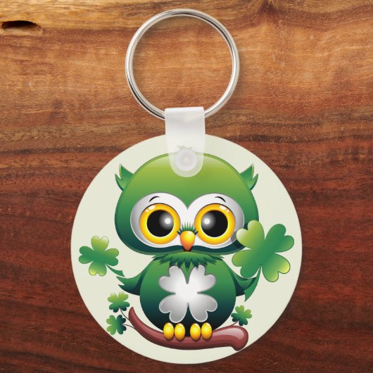 Porte-clés Chouette bébé mignon St Patrick dessin animé (Recto)