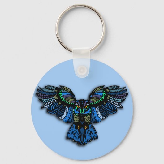 Porte-clés Chouette bleue (Recto)