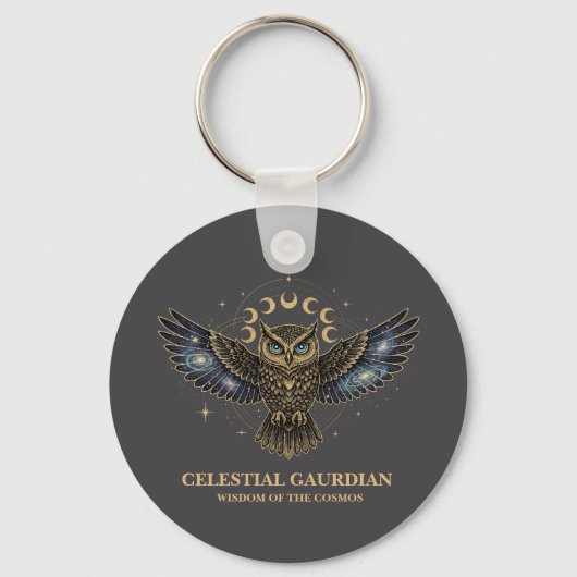 Porte-clés Chouette céleste Gardien cosmique (Recto)