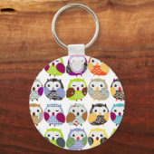 Porte-clés Chouette colorée Motif (Recto)