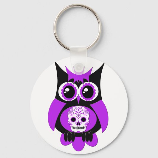 Porte-clés Chouette crâne pourpre Porte - clé (Recto)