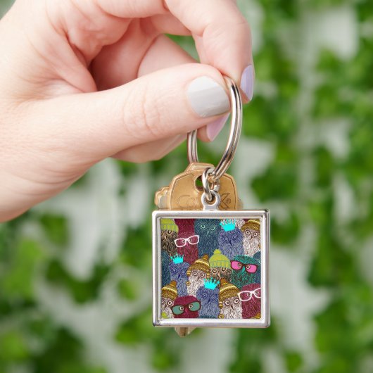 Porte-clés Chouette dans la couronne (main)