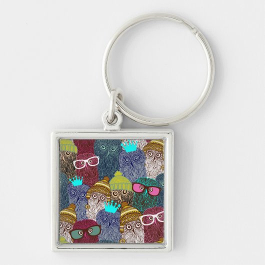 Porte-clés Chouette dans la couronne (Devant)