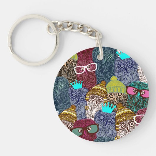 Porte-clés Chouette dans la couronne (Devant)