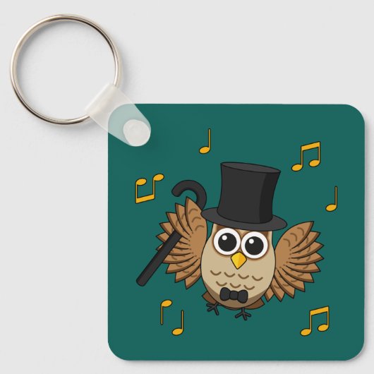 Porte-clés Chouette dansante mignonne avec notes musicales De (Recto)