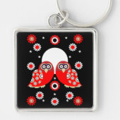 Porte-clés Chouette d'art populaire (Devant)