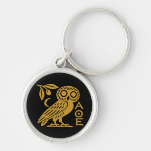 Porte-clés Chouette d'Athéna Monnaie athénienne Symbole grec