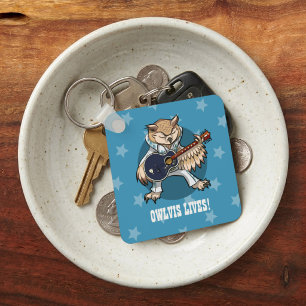 Porte-clés Chouette de guitare rock et roll en Jumpsuit