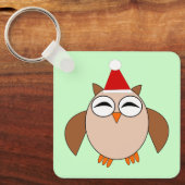 Porte-clés Chouette de Noël sur mesure (Recto)