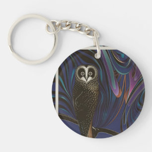Porte-clés Chouette Design Acrylique Porte - clé rond Psyched