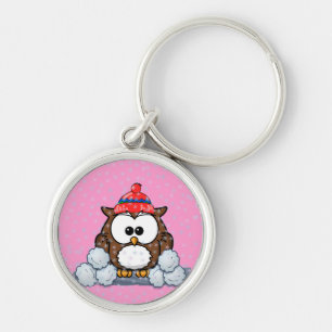 Porte-clés chouette d'hiver