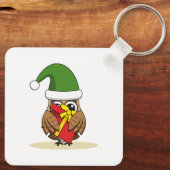 Porte-clés Chouette elfe de Noël avec présent (Verso)