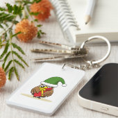 Porte-clés Chouette elfe de Noël avec présent (Devant droit)