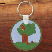 Porte-clés Chouette et chêne Art du dessin animé (Recto)