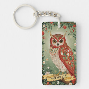 Porte-clés Chouette Festive Foliage Personnalisée