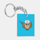 Porte-clés Chouette infirmière mignonne avec dessin à la seri (Devant gauche)